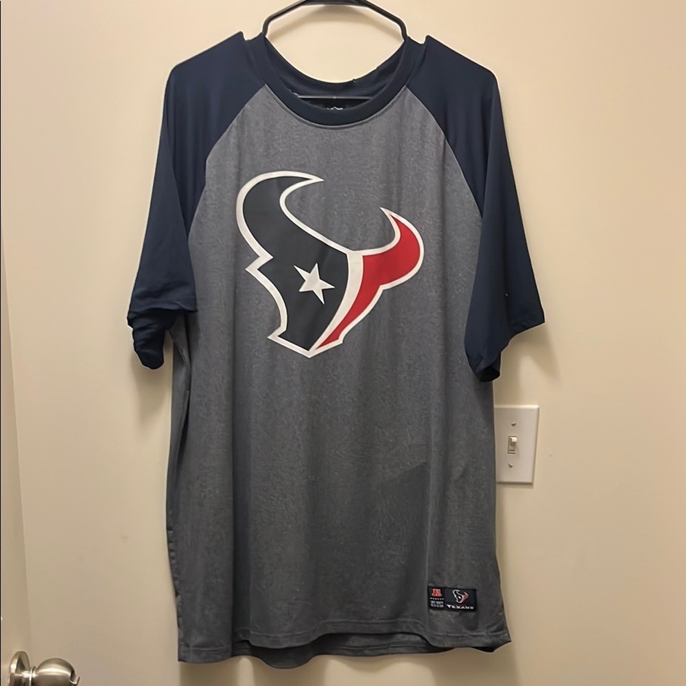 NFL Houston Texans Gray and Blue Men's Shirt size XL
